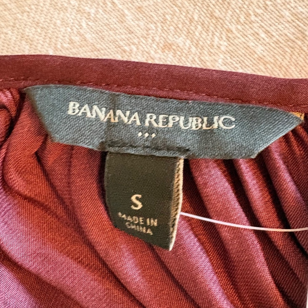 Banana Republic Womens Colorblock Cold Shoulder Halter Top Burgundy Yellow S NEW - Picture 7 of 10